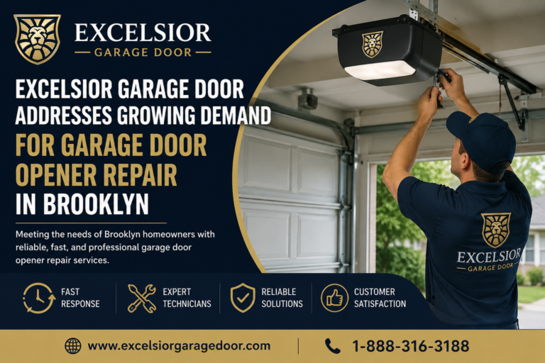 Growing Brooklyn Demand for Garage Door Opener Repair Met by EXCELSIOR SERVICES NY1 INC.